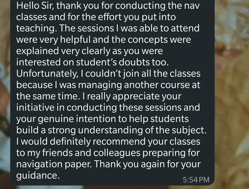 WhatsApp feedback from Akash Singh for Pankh Aviators